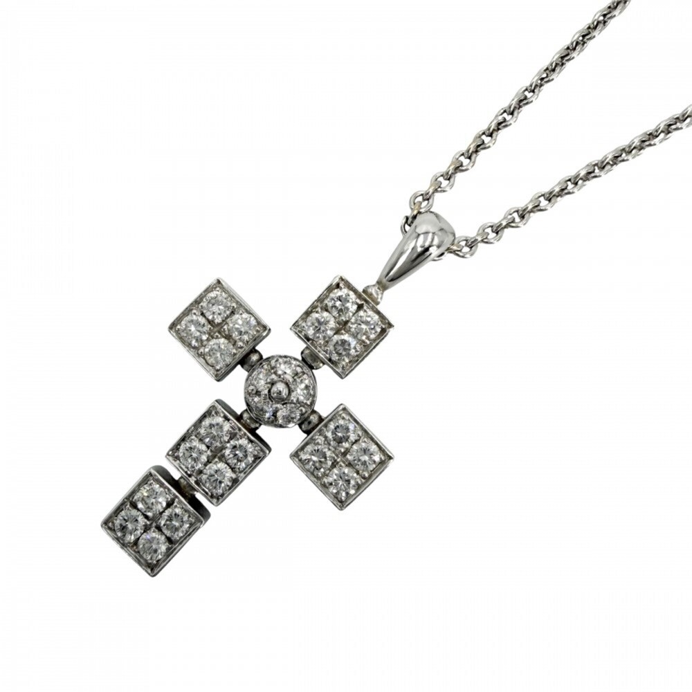 Bvlgari Bulgari Men's Lucia Latin Cross Necklace, Adjustable, Au750 18K White...